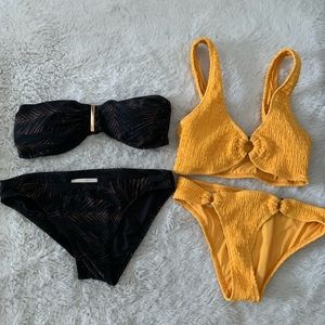 Michael Kors black bikini set size XS;Cabana de Sol yellow bikini set size Small